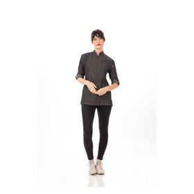 GRAMERCY WOMENS DENIM CHEF COAT BLACK