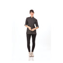 GRAMERCY WOMENS DENIM CHEF COAT BLACK-1