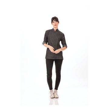 GRAMERCY WOMENS DENIM CHEF COAT BLACK
