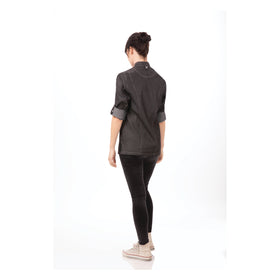 GRAMERCY WOMENS DENIM CHEF COAT BLACK - 0