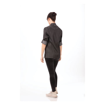 GRAMERCY WOMENS DENIM CHEF COAT BLACK - 0
