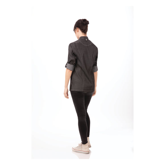 GRAMERCY WOMENS DENIM CHEF COAT BLACK