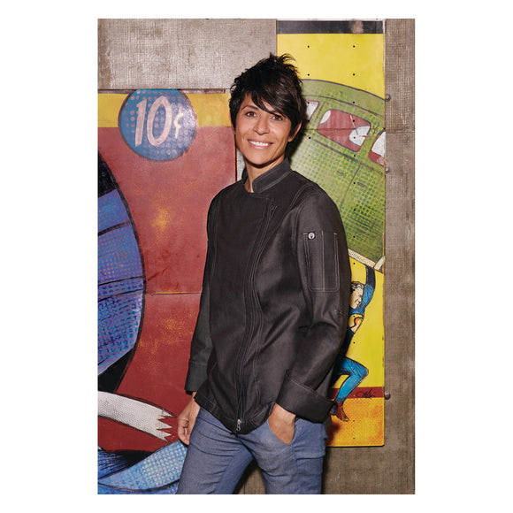 GRAMERCY WOMENS DENIM CHEF COAT BLACK