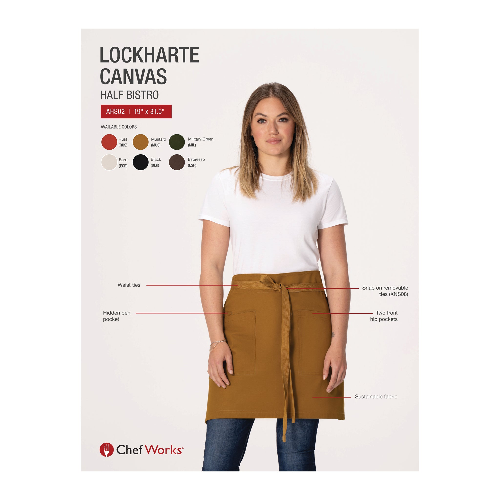 STRAPS FOR LOCKHARTE HALF BISTRO APRON