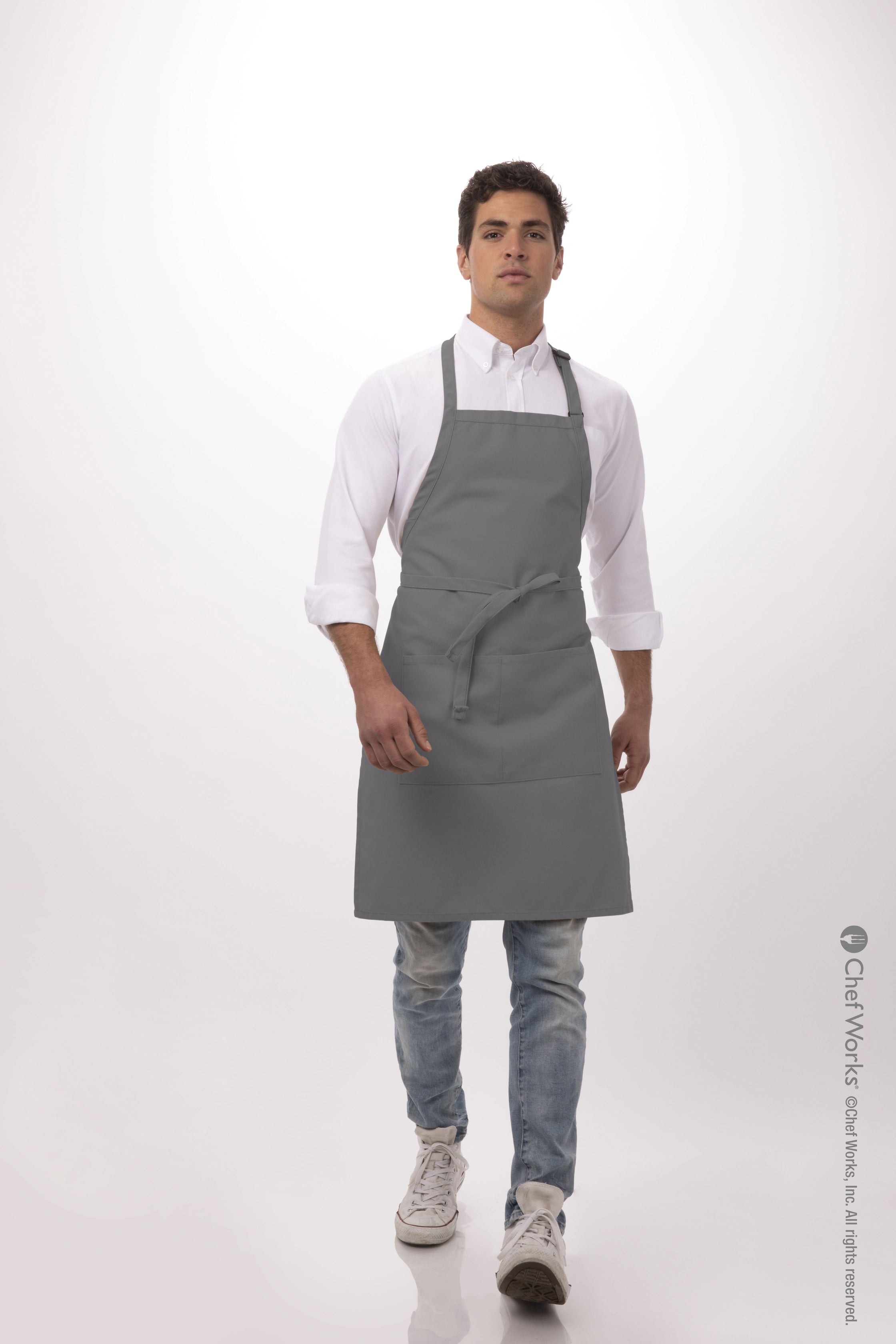 Buy grey BUTCHER BIB APRON